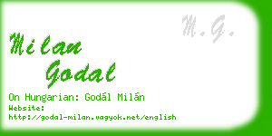 milan godal business card